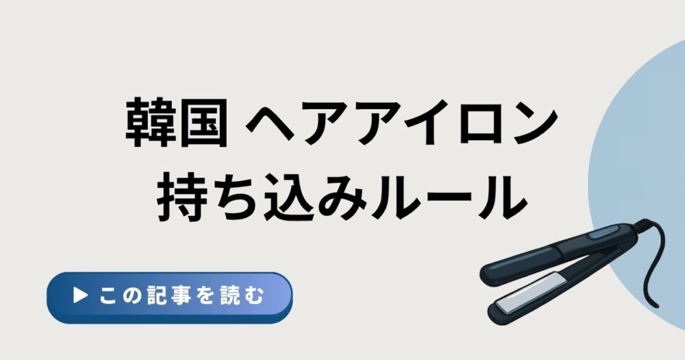 韓国ヘアアイロン持ち込みルールというタイトルのアイキャッチ